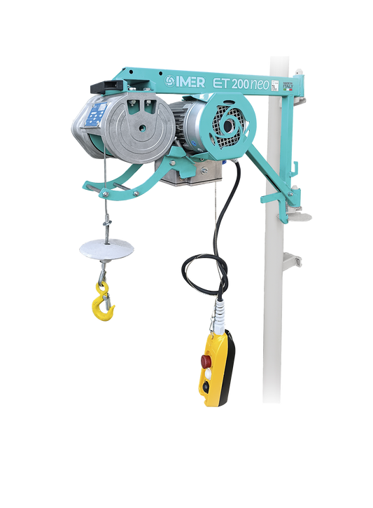 Scaffold Hoist 200KG | IMER ET200 NEO 110V | Complete with Attachment Pole - CLM Construction Supplies Ltd