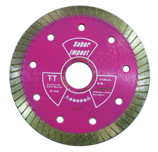 Diamond Blade | Tiles, Cermic & Porcelain | SABER TT Thin Turbo Tile Blade 115mm-230mm
