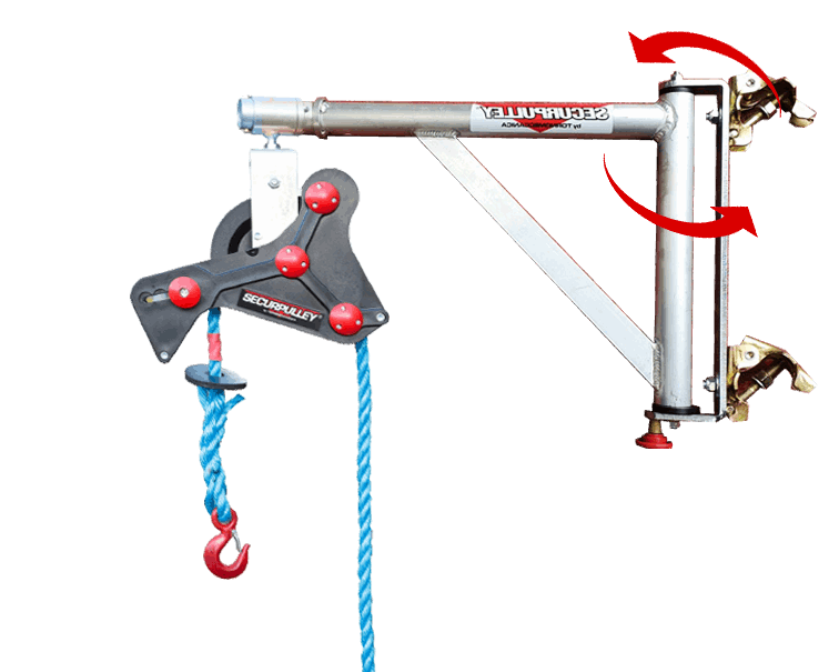Securpulley Gin Wheel with Swivel Arm, Straight Arm & Polypropylene Rope | Securpulley - CLM Construction Supplies Ltd