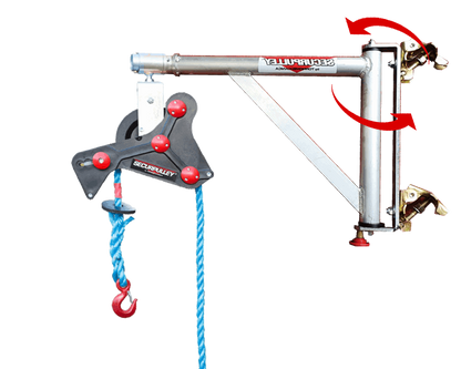 Securpulley Gin Wheel with Swivel Arm, Straight Arm & Polypropylene Rope | Securpulley - CLM Construction Supplies Ltd