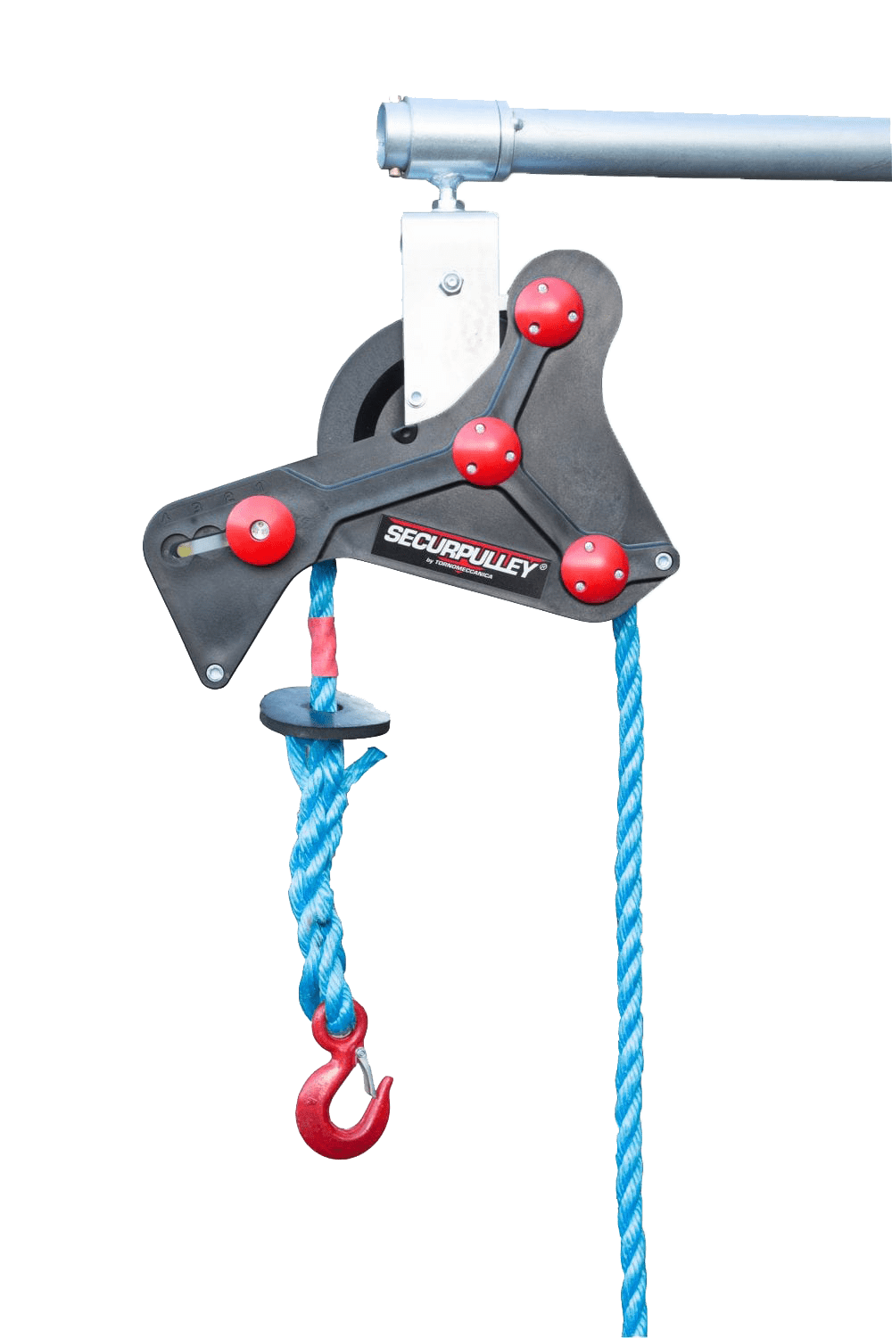 Securpulley Gin Wheel with Swivel Arm, Straight Arm & Polypropylene Rope | Securpulley - CLM Construction Supplies Ltd